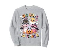 Too Cute To Spook Kawaii Halloween Animali Zucca Fantasma Divertente Felpa