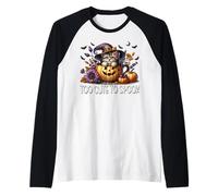 Too Cute To Spook Kitten Graphic for Cat Mom Halloween Cat Maglia con Maniche Raglan