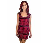 Too Fast Bettie Abito Pipistrello Pizzo Teschio Rosso Punk Rock Gotico T S-XL