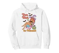 Too Hot to Haunt Halloween Witch Summer Humor Felpa con Cappuccio