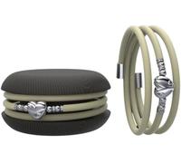 Too Late Macaron Bracciale Charm Macaron Donna in Caucciù con Simbolo, Charm Cuore Stella Quadrifoglio, Confezione Pasticcino - Made in Italy