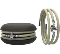 Macaron TOOLATE Bracciale Charm Macaron Donna in Caucciù con Simbolo, Charm Cuore Stella Quadrifoglio, Confezione Pasticcino - Made in Italy