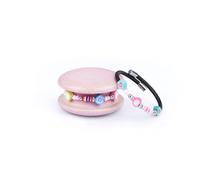 Too Late Bracciale Donna, Bracciale Macaron Funny Mignon 1 Giro, Bracciale Charm, Bracciale Caucciù Made in Italy (loveblack)