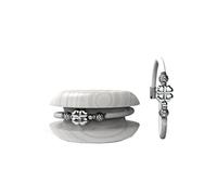 Too Late Bracciale Donna Caucciù con Strass e Charm, Bracciale Macaron Gioiello con Charm Cuore Stella Portafortuna - 100% Made in Italy (strass luck bianco)