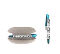 Too Late Bracciale Donna Caucciù con Strass e Charm, Bracciale Macaron Gioiello con Charm Cuore Stella Portafortuna - 100% Made in Italy (strass cry, verde sm)