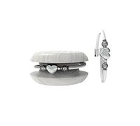 Too Late Bracciale Donna Caucciù con Strass e Charm, Bracciale Macaron Gioiello con Charm Cuore Stella Portafortuna - 100% Made in Italy (strass love bianco)