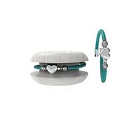 Too Late Bracciale Donna Caucciù con Strass e Charm, Bracciale Macaron Gioiello con Charm Cuore Stella Portafortuna - 100% Made in Italy (strass love verde sm)