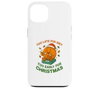 Too Late for Diet, divertente disegno natalizio a forma di torta di zucca Custodia per iPhone 13