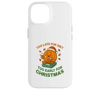 Too Late for Diet, divertente disegno natalizio a forma di torta di zucca Custodia per iPhone 14