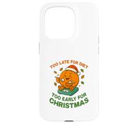 Too Late for Diet, divertente disegno natalizio a forma di torta di zucca Custodia per iPhone 15 Pro