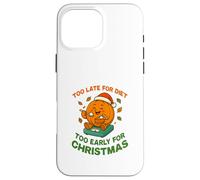 Too Late for Diet, divertente disegno natalizio a forma di torta di zucca Custodia per iPhone 16 Pro Max
