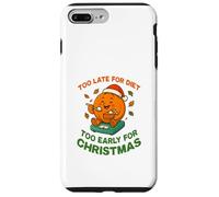Too Late for Diet, divertente disegno natalizio a forma di torta di zucca Custodia per iPhone 7 Plus/8 Plus