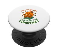 Too Late for Diet, divertente disegno natalizio a forma di torta di zucca PopSockets PopGrip Adesivo