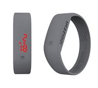 Too Late LED ORIGINAL Orologio Digitale Unisex Quadrante Led, Accensione Touch, Cinturino in Silicone Ultra Leggero, Vasetto Confezione Regalo, Funzione Data e Ora (M, Grigio)