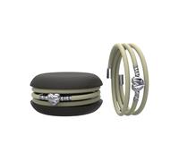 Too Late Macaron Bracciale Charm Macaron Donna in Caucciù con Simbolo, Charm Cuore Stella Quadrifoglio, Confezione Pasticcino - Made in Italy