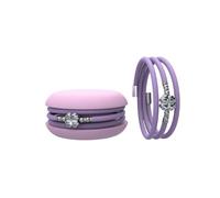 Macaron TOOLATE Bracciale Charm Macaron Donna in Caucciù con Simbolo, Charm Cuore Stella Quadrifoglio, Confezione Pasticcino - Made in Italy