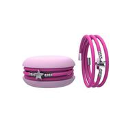 Macaron TOOLATE Bracciale Charm Macaron Donna in Caucciù con Simbolo, Charm Cuore Stella Quadrifoglio, Confezione Pasticcino - Made in Italy