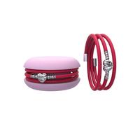 Macaron TOOLATE Bracciale Charm Macaron Donna in Caucciù con Simbolo, Charm Cuore Stella Quadrifoglio, Confezione Pasticcino - Made in Italy