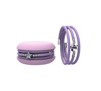 Too Late Macaron Bracciale Charm Macaron Donna in Caucciù con Simbolo, Charm Cuore Stella Quadrifoglio, Confezione Pasticcino - Made in Italy