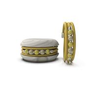 Too Late Macaron Bracciale Donna, Bracciale Charm Macaron in Caucciù con Perle Colorate e Strass, Made in Italy