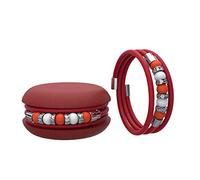 Too Late Macaron Bracciale Donna, Bracciale Charm Macaron in Caucciù con Perle Colorate e Strass, Made in Italy