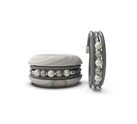 Too Late Macaron Bracciale Donna, Bracciale Charm Macaron in Caucciù con Perle Colorate e Strass, Made in Italy