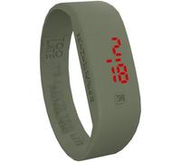 Too Late LED ORIGINAL Orologio Digitale Unisex Quadrante Led, Accensione Touch, Cinturino in Silicone Ultra Leggero, Vasetto Confezione Regalo, Funzione Data e Ora (L, Verde Militare)