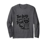 Too Lazy to Give a Trash Funny Panda Raccoon Meme Maglia a Manica