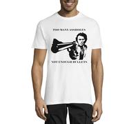 Too Many Assholes Not Enough Bullets T-shirt girocollo da uomo in cotone bianca, bianco, 4XL