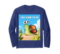 Too Slow to Go - Funny School Snail Teacher Student Cartoon Maglia a Manica
