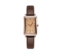 TOOCAT Orologio da polso da donna, mini, ultra sottile, elegante, semplice, quadrato, al quarzo, con cinturino in pelle, impermeabile fino a 30 m, analogico, per donne e studenti, Caffè