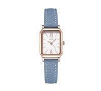 TOOCAT Orologio da polso da donna, mini, ultra sottile, elegante, semplice, quadrato, al quarzo, con cinturino in pelle, impermeabile fino a 30 m, analogico, per donne e studenti, Blu oro rosa