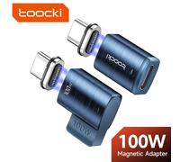 Toocki 100W Adattatore USB C magnetico a tipo C per Xiaomi Huawei Display a LED Connettore OTG Convertitore USB C femmina per Oneplus LG