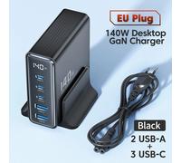 Toocki 140W Gan Caricatore USB 5 In1 Desktop Ricarica Rapida Caricatore USB Tipo