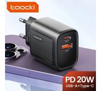 Toocki 20W GaN USB Mini Caricatore Per iPhone 15 14 13 12 11 Pro Max PD QC3.0 Tipo C Caricatore Veloce Del Telefono Per Xiaomi 12 Samsung S23