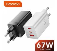 Toocki 67W GaN USB C caricabatterie Quick Charge QC4.0 PD 3.0 caricabatterie di tipo C per Macook iPhone 14 13 12 Pro Max Xiaomi Samsung S23