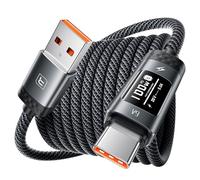 toocki Cavo USB-C 2 m, 6 A, cavo di ricarica rapida, display OLED, USB-A a USB-C per iPhone 17 Pro Max, Samsung Galaxy S25/S24, Huawei P30, Google Pixel, Sony Xperia