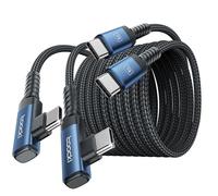 toocki Cavo USB C a USB C 90 Gradi 60W, [3 M+3 M] Cavo USB Type-C PD ricarica rapida Cavo Tipo C per iPhone 16 15 Pro max Samsung Galaxy S24 S23 S22 Note 20 iPad Pro Air mini MacBook Pixel, Blu