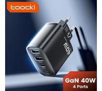 Toocki GaN 40W MAX Ricarica rapida PD Ricarica rapida per iPhone 16 15 14 USB C + USB A Caricatore rapido Ricarica rapida per iPad Samsung S21