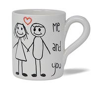 Toocook Tazza in Ceramica Artigianale Dipinta a Mano per Colazione Latte Caffè Tè e Idea Regalo Originale - Made in Italy 100% - Me and you