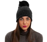 Toocool - Cappello Cappellino Donna Lurex Berretto Tricot Pompon ponpon MZ-1521 [Taglia Unica,Nero]