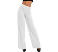 Toocool Pantaloni Donna a Palazzo Basic Elastico in Vita VI-9292 [M,Bianco]