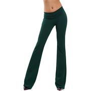 Toocool - Pantaloni Donna Campana Aderenti Zampa Elefante Elasticizzati Hot Nuovi AS-2462 [Taglia Unica,Verde Scuro]