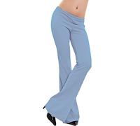 Toocool - Pantaloni Donna Campana Aderenti Zampa Elefante Elasticizzati Hot Nuovi AS-2462 [Taglia Unica,Celeste]