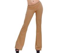 Toocool - Pantaloni Donna Campana Aderenti Zampa Elefante Elasticizzati Hot Nuovi AS-2462 [Taglia Unica,Camel]