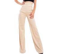 Toocool Pantaloni Donna Campana Vita Alta Zampa Elefante Elasticizzati Hot Nuovi AS-531 [XXL,Beige]