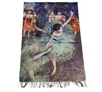 Toocool Sciarpa stola unisex Klimt Van Gogh Kandinsky Monet foulard con quadri famosi 70x170 cm Scialle Opere d'Arte A001 [Taglia unica, W9094 Ballerina]