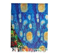 Toocool Sciarpa stola unisex Klimt Van Gogh Kandinsky Monet foulard con quadri famosi 70x170 cm Scialle Opere d'Arte A001 [Taglia unica, Stelle]