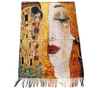 Toocool Sciarpa stola unisex Klimt Van Gogh Kandinsky Monet foulard con quadri famosi 70x170 cm Scialle Opere d'Arte A001 [Taglia unica, Yhs-031 Freya-bacio]
