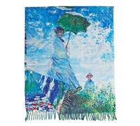 Toocool Sciarpa stola unisex Klimt Van Gogh Kandinsky Monet foulard con quadri famosi 70x170 cm Scialle Opere d'Arte A001 [Taglia unica, Donna Con Ombrello]